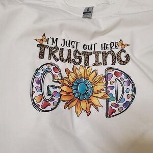 Women's White Trusting God Graphic Tee